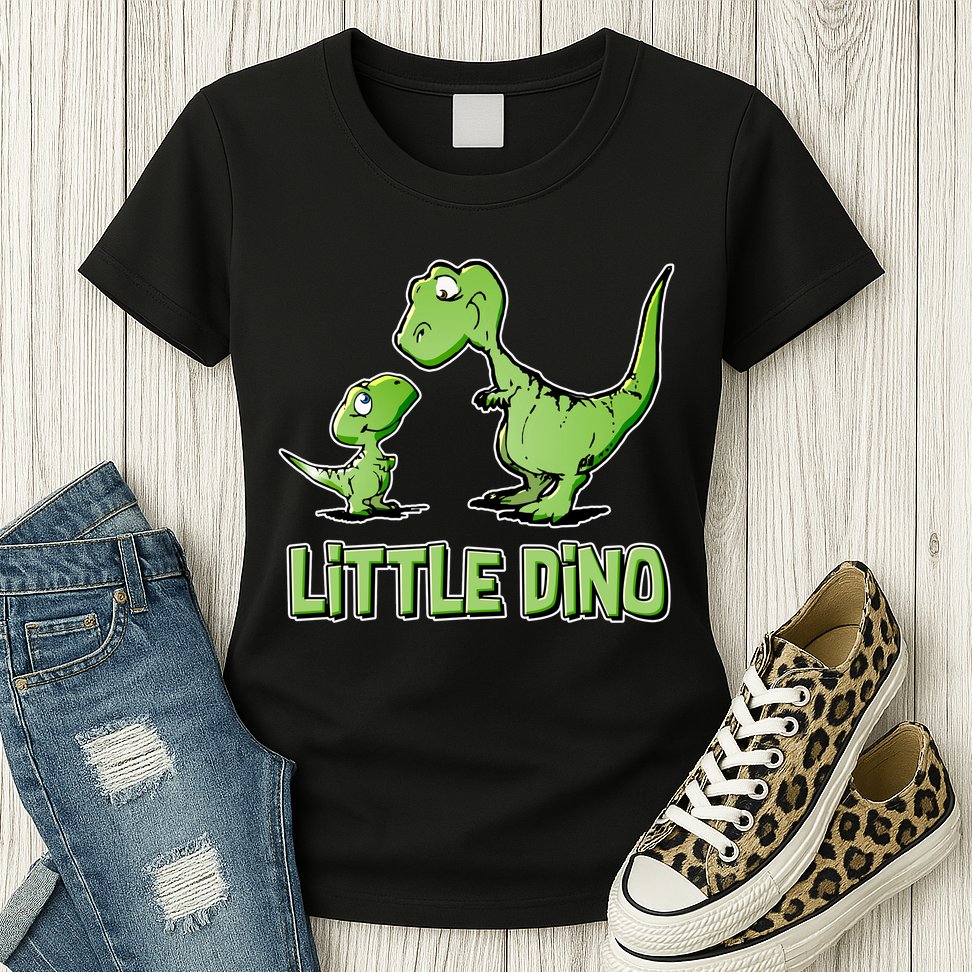 Cute Little Dino Dinosaur Little Younger Sibling Womens T-Shirt