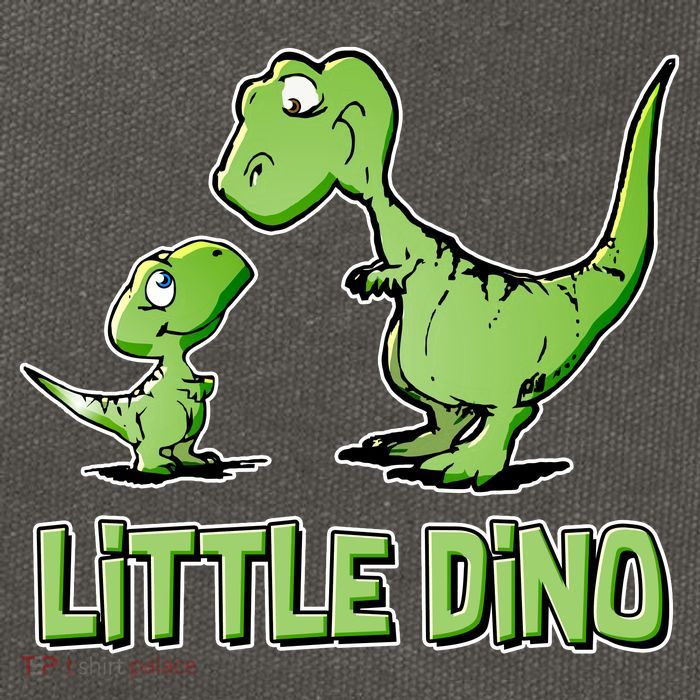 Cute Little Dino Dinosaur Little Younger Sibling Cotton Canvas Backpack