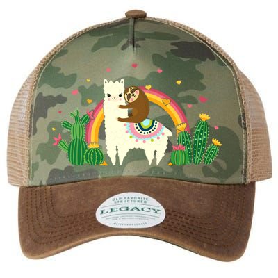 Cute Llama Sloth Love Legacy Tie Dye Trucker Hat