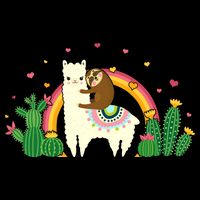 Cute Llama Sloth Love City Backpack