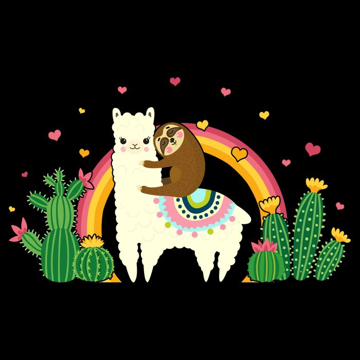 Cute Llama Sloth Love City Backpack