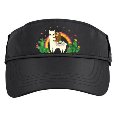 Cute Llama Sloth Love Adult Drive Performance Visor