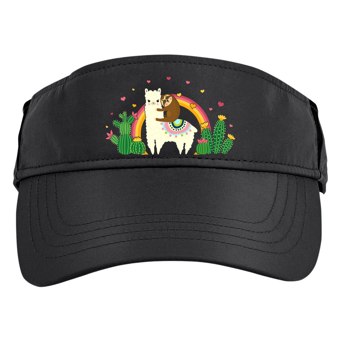 Cute Llama Sloth Love Adult Drive Performance Visor