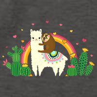 Cute Llama Sloth Love Vector Backpack