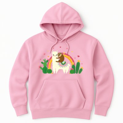 Cute Llama Sloth Love Hoodie