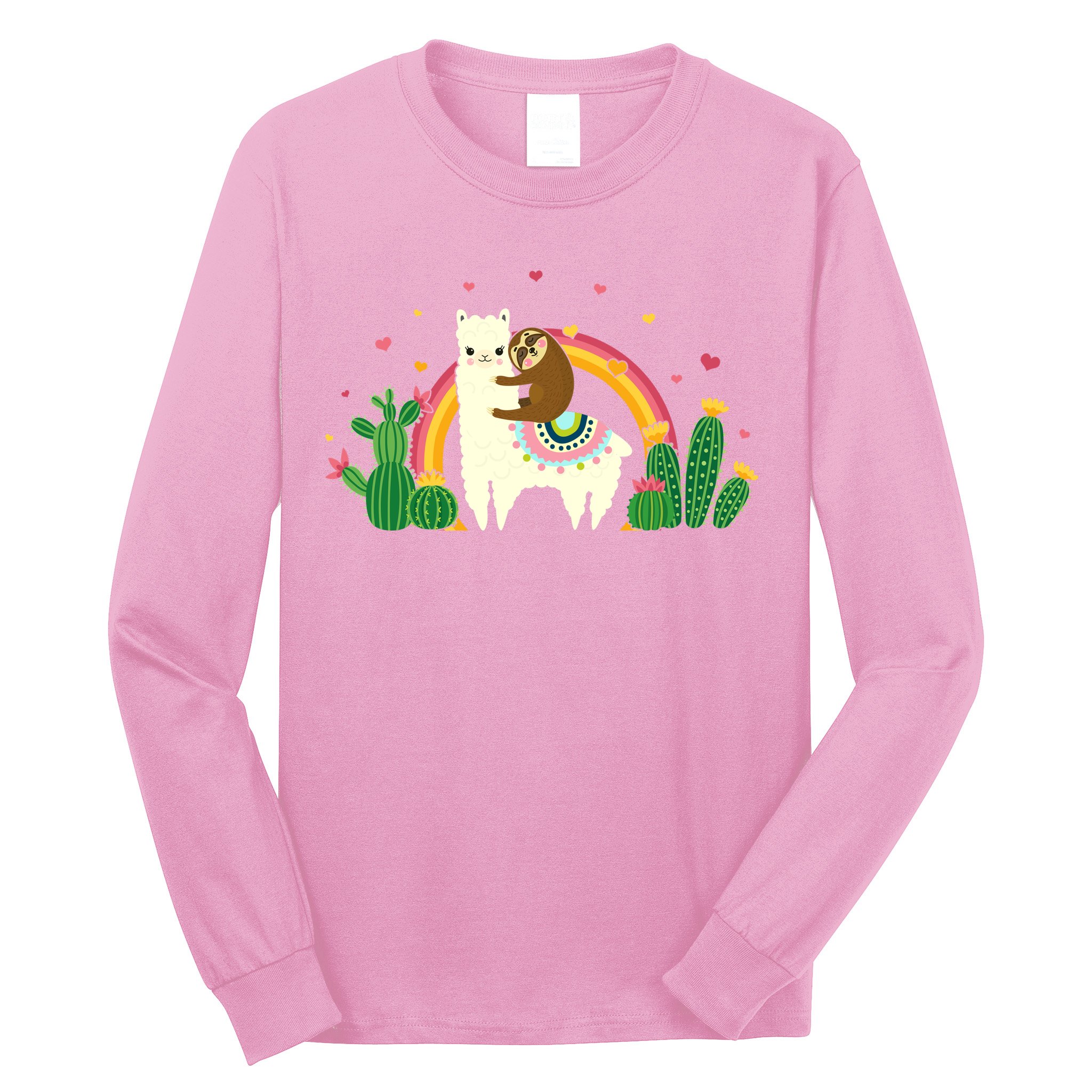 Cute Llama Sloth Love Long Sleeve Shirt
