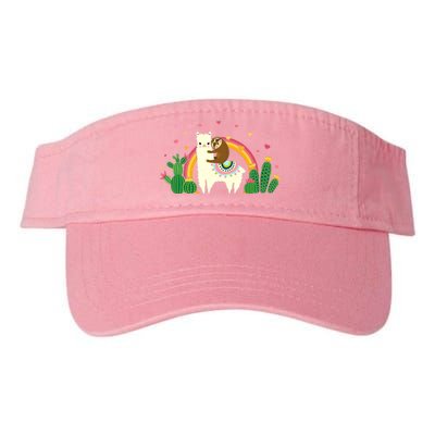 Cute Llama Sloth Love Valucap Bio-Washed Visor