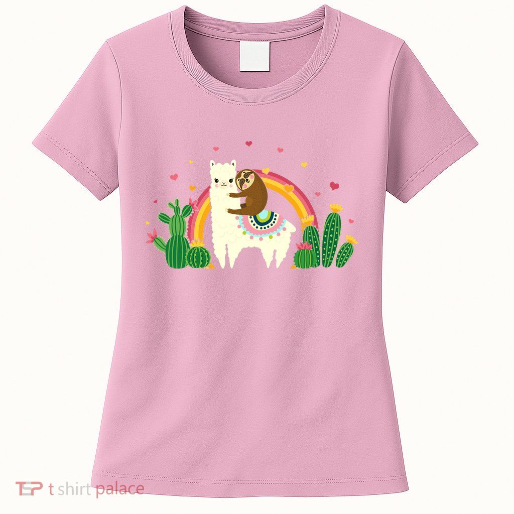 Cute Llama Sloth Love Women's T-Shirt
