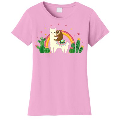 Cute Llama Sloth Love Women's T-Shirt