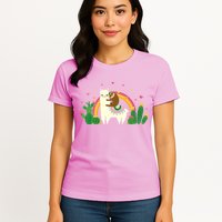 Cute Llama Sloth Love Womens T-Shirt
