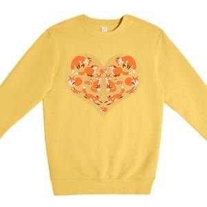 Cute Love Heart Foxes Premium Crewneck Sweatshirt