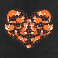 Cute Love Heart Foxes 7 Panel Mesh Trucker Snapback Hat