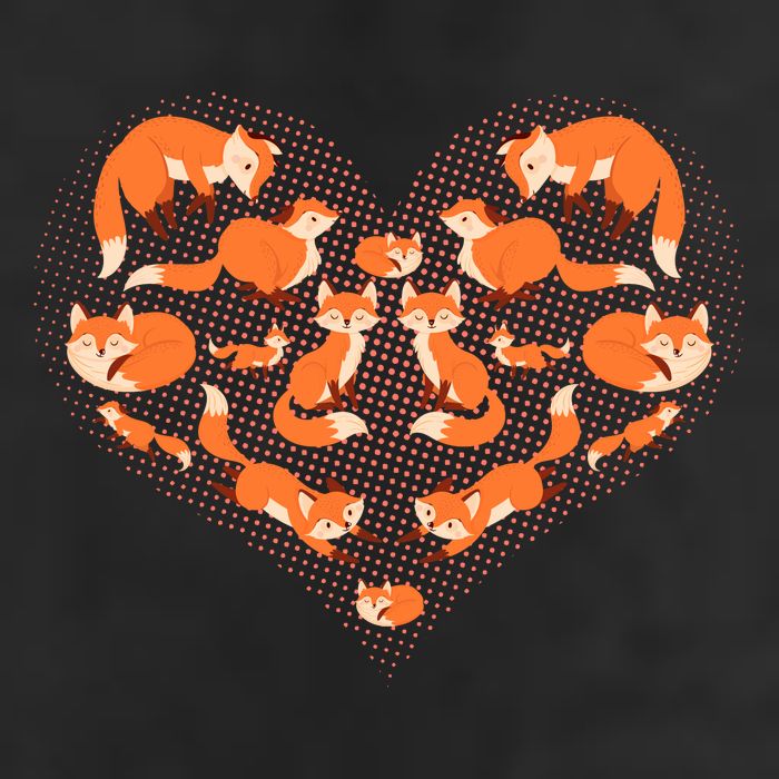 Cute Love Heart Foxes 7 Panel Mesh Trucker Snapback Hat