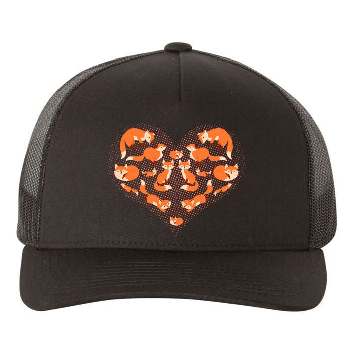 Cute Love Heart Foxes Yupoong Adult 5-Panel Trucker Hat