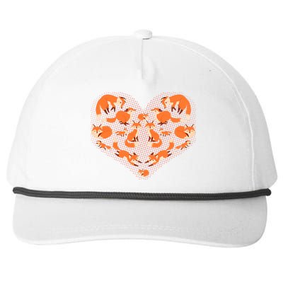 Cute Love Heart Foxes Snapback Five-Panel Rope Hat