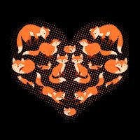 Cute Love Heart Foxes Mug