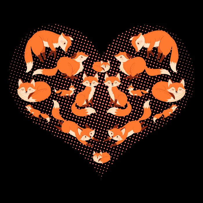Cute Love Heart Foxes Mug