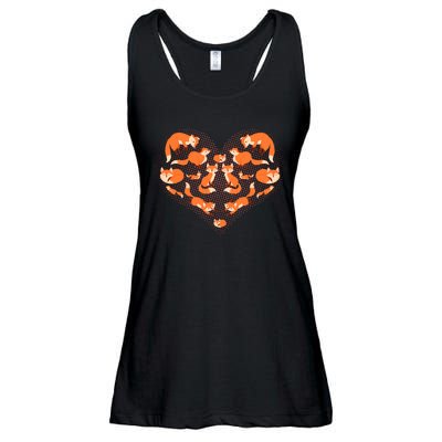 Cute Love Heart Foxes Ladies Essential Flowy Tank