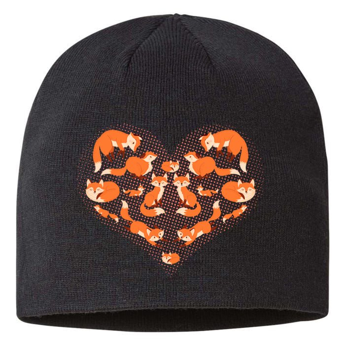 Cute Love Heart Foxes Sustainable Beanie