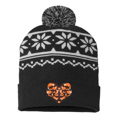 Cute Love Heart Foxes USA-Made Snowflake Beanie