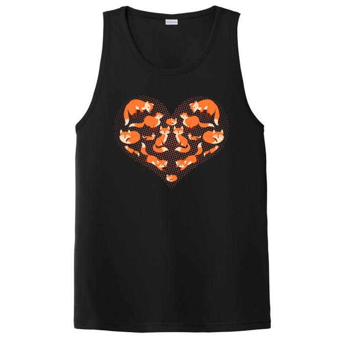 Cute Love Heart Foxes PosiCharge Competitor Tank