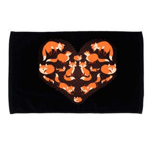 Cute Love Heart Foxes Microfiber Hand Towel