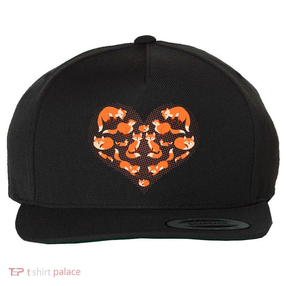 Cute Love Heart Foxes Wool Snapback Cap