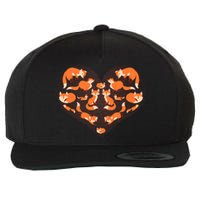 Cute Love Heart Foxes Wool Snapback Cap