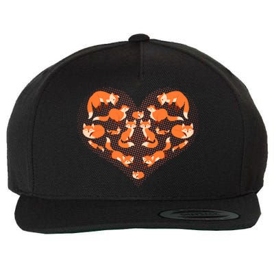 Cute Love Heart Foxes Wool Snapback Cap