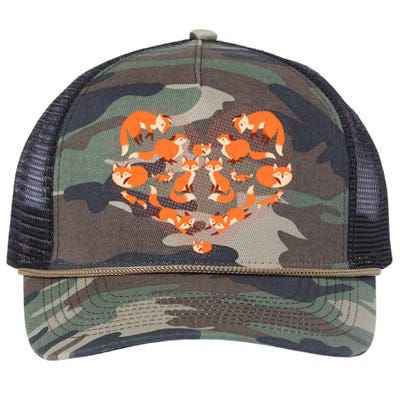 Cute Love Heart Foxes Retro Rope Trucker Hat Cap