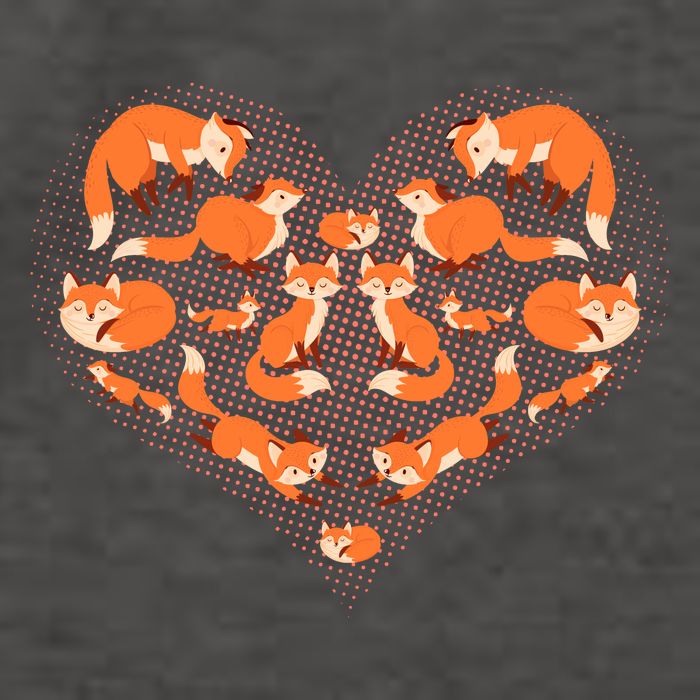 Cute Love Heart Foxes Vector Backpack