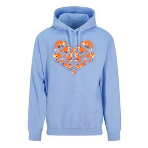 Cute Love Heart Foxes Unisex Surf Hoodie