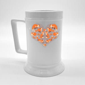 Cute Love Heart Foxes Beer Stein