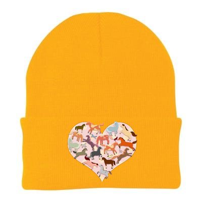 Cute Love Heart Horses Knit Cap Winter Beanie