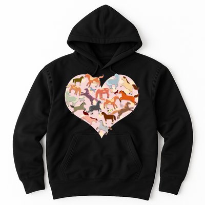 Cute Love Heart Horses Hoodie