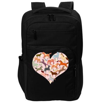 Cute Love Heart Horses Impact Tech Backpack