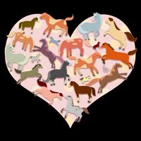 Cute Love Heart Horses Backpack