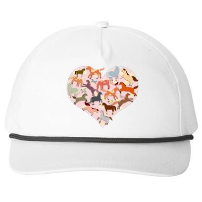 Cute Love Heart Horses Snapback Five-Panel Rope Hat