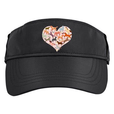 Cute Love Heart Horses Adult Drive Performance Visor