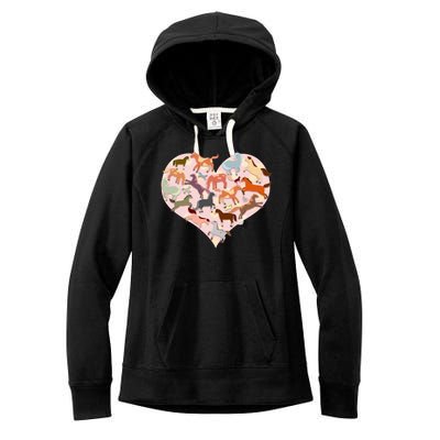 Cute Love Heart Horses Women's Fleece Hoodie