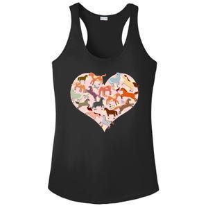 Cute Love Heart Horses Ladies PosiCharge Competitor Racerback Tank