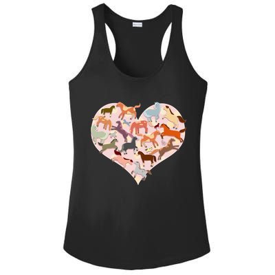 Cute Love Heart Horses Ladies PosiCharge Competitor Racerback Tank