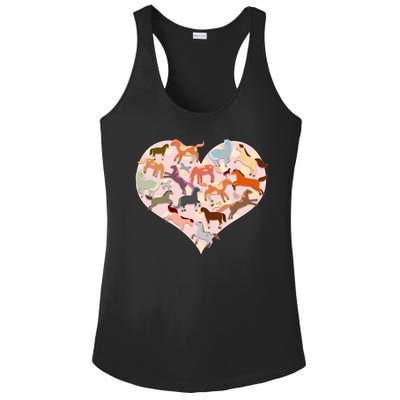 Cute Love Heart Horses Ladies PosiCharge Competitor Racerback Tank