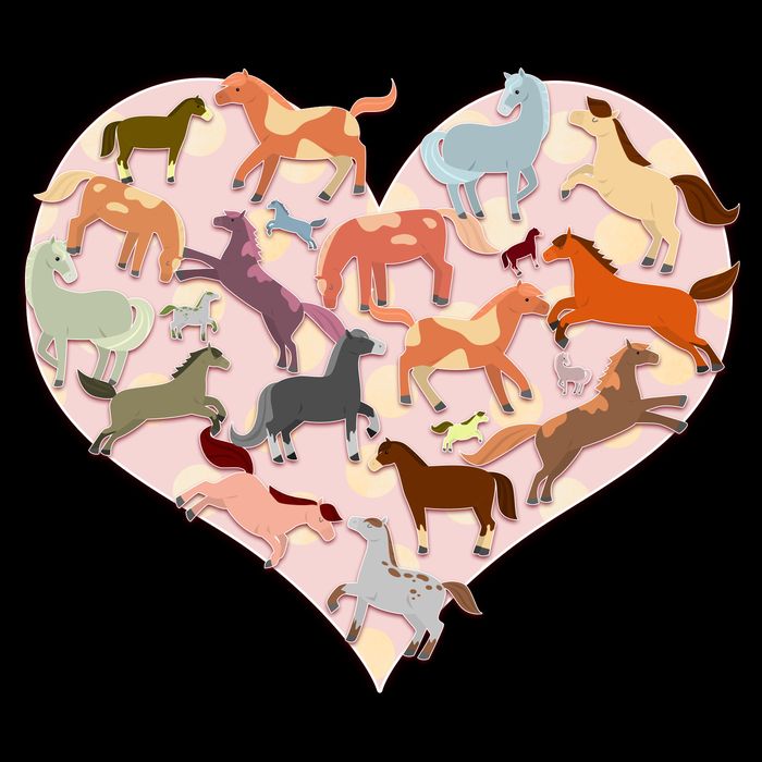 Cute Love Heart Horses Toddler T-Shirt