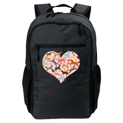 Cute Love Heart Horses Daily Commute Backpack