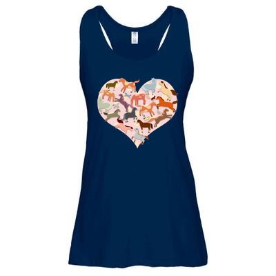 Cute Love Heart Horses Ladies Essential Flowy Tank