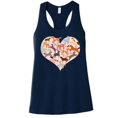 Cute Love Heart Horses Women's Racerback Tank