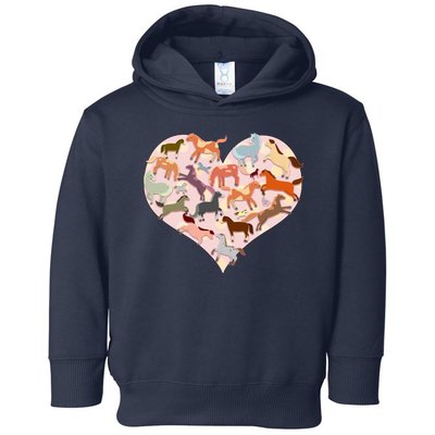 Cute Love Heart Horses Toddler Hoodie