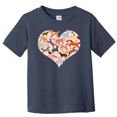 Cute Love Heart Horses Toddler T-Shirt