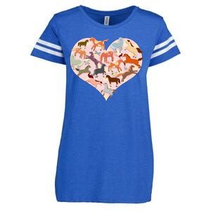 Cute Love Heart Horses Enza Ladies Jersey Football T-Shirt